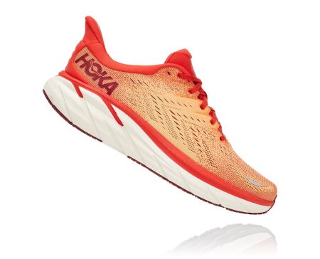 Hoka One One Clifton 8 Moški Pohodni Čevlji Rdeča / Oranžna SI-947586N